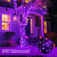 Jmexsuss Purple Halloween Lights Battery Operated 2 Pack 100 Led Outdoor Christmas String Lights Waterproof Each 33 Ft Christm