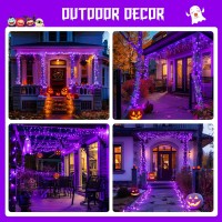 Jmexsuss Purple Halloween Lights Battery Operated 2 Pack 100 Led Outdoor Christmas String Lights Waterproof Each 33 Ft Christm