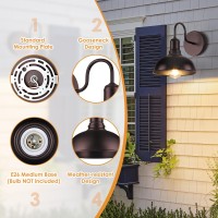 Matameye Outdoor Wall Lanterns Exterior Waterproof Farmhouse Gooseneck Barn Lighting Fixture Dark Chocolate Garage Wall Mount