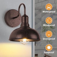 Matameye Outdoor Wall Lanterns Exterior Waterproof Farmhouse Gooseneck Barn Lighting Fixture Dark Chocolate Garage Wall Mount