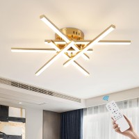 Caneoe Modern Led Ceiling Light 6Lights Gold Sputnik Semi Flush Mount Ceiling Light Modern Chandelier Ceiling Lighting Fixture