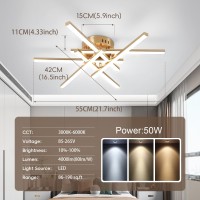 Caneoe Modern Led Ceiling Light 6Lights Gold Sputnik Semi Flush Mount Ceiling Light Modern Chandelier Ceiling Lighting Fixture