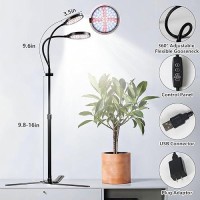 Grow Lights For Indoor Plant 6000K Full Spectrum Plant Lights For Indoor Growing 35 Led Dual Ring Grow Light Height Extend