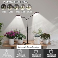 Grow Lights For Indoor Plant 6000K Full Spectrum Plant Lights For Indoor Growing 35 Led Dual Ring Grow Light Height Extend