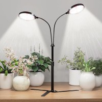 Grow Lights For Indoor Plant 6000K Full Spectrum Plant Lights For Indoor Growing 35 Led Dual Ring Grow Light Height Extend