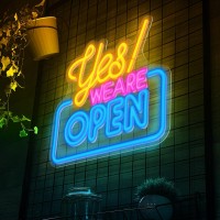 Amyzavls Open Neon Signs Yes We Are Open Bright Led Sign Hanging Window Wall Decor Open Signs For Business Coffee Shop Bar Ba