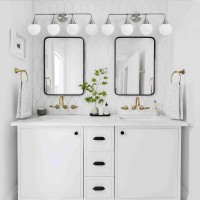 Hahzt Bathroom Vanity Light Fixtures 4 Lights Mid Century Modern Bathroom Lighting Fixtures Over Mirrors Brushed Nickel Wall