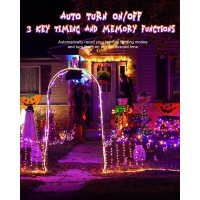 Upgraded 125 Ft 380 Led Halloween Lights Outdoor Waterproof String Lights Black Wire With 8 Modes Timer Memory Plugin Hall