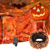 125 Ft 380 Led Halloween String Lights Waterproof Outdoor String Lights Black Wire With 8 Modes Timer Memory Plugin Hallow