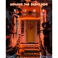 125 Ft 380 Led Halloween String Lights Waterproof Outdoor String Lights Black Wire With 8 Modes Timer Memory Plugin Hallow