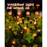 125 Ft 380 Led Halloween String Lights Waterproof Outdoor String Lights Black Wire With 8 Modes Timer Memory Plugin Hallow