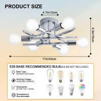 Xingsiyuelyx 6Light Chrome Sputnik Ceiling Light Fixture Semi Flush Mount Ceiling Light Modern Close To Ceiling Light Chandelie