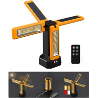 Iodoo 13200Mah Rechargeable Solar Work Light With Folding Stand Support And Portable Carrying Bag 8000 Lumen Stepless Dimmable