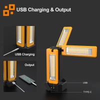 Iodoo 13200Mah Rechargeable Solar Work Light With Folding Stand Support And Portable Carrying Bag 8000 Lumen Stepless Dimmable