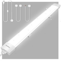 Zeqidou Plugin 4Ft Led Shop Light 36W 5000K Bright Led Light Fixture Waterproof Linkable Utility Tube Lights Shop Lights For