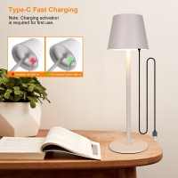 Snsok Rechargeable Led Table Lamps 2 Pack Cordless Desk Light Stepless Dimming 3600Mah Battery 810 Hours Runtime White