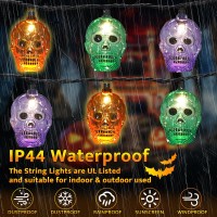 Halloween Lights 85Ft Halloween Skull Head Led String Lights With 10 Skull Head Lights Waterproof Halloween Lights Plug In For