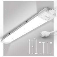 Zeqidou Plugin Closet Light 17 Inch 16W 1900Lm 5000K Bright Under Cabinet Lights Waterproof Linkable Utility Led Tube Lights