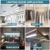 Zeqidou Plugin Closet Light 17 Inch 16W 1900Lm 5000K Bright Under Cabinet Lights Waterproof Linkable Utility Led Tube Lights