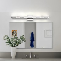 Mirrea 32 Chrome Vanity Lights For Bathroom 5 Light Vanity Lighting Fixtures For Mirror 3 Cct Adjustable Led Vanity Light