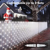 Soiarllt Christmas Net Lights 360 Led 12Ft X 5Ft Connectable String Lights With 8 Modes Timer Dimmer Memory Function Water