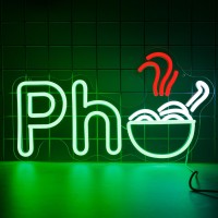 Augelre Pho Neon Sign Vietnamese Pho Neon Signs For Wall Decor Dimmable Led Signs For Bedroom Light Up Signs For Restaurant V