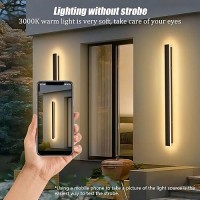 Lundwa 2 Pack 315Inch Long Outdoor Led Wall Lights 24W Black 3000K Warm White Porch Lights Acrylic Waterproof Ip65 Exterior Wal