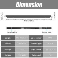 Lundwa 2 Pack 4725Inch Long Outdoor Led Wall Lights 35W Black 3000K Warm White Porch Lights Acrylic Waterproof Ip65 Exterior Wa