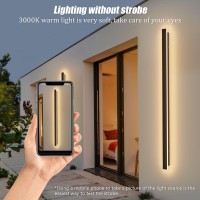 Lundwa 2 Pack 4725Inch Long Outdoor Led Wall Lights 35W Black 3000K Warm White Porch Lights Acrylic Waterproof Ip65 Exterior Wa