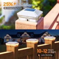 Ensli Solar Post Cap Lights Outdoor 6 Pack 40 Leds 4X4 Post Solar Lights Outdoor Waterproof With 3 Modes 30 Lumens Fence Post