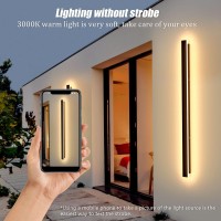 Lundwa 2 Pack 40Inch Long Outdoor Led Wall Lights 30W Black 3000K Warm White Porch Lights Acrylic Waterproof Ip65 Exterior Wall