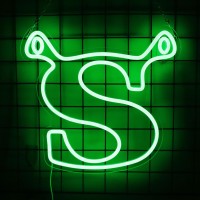 Light Up Led Neon Letter Sign Wall Decorative Funny S Green Letter Neon Lights For Bedroom With Dimmable Switch Usb Powered L