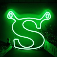 Light Up Led Neon Letter Sign Wall Decorative Funny S Green Letter Neon Lights For Bedroom With Dimmable Switch Usb Powered L