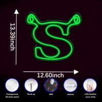 Light Up Led Neon Letter Sign Wall Decorative Funny S Green Letter Neon Lights For Bedroom With Dimmable Switch Usb Powered L