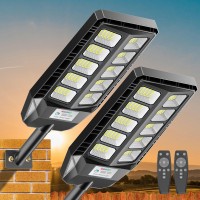 Deepn Solar Lights Outdoor For Outside Ip66 Waterproof Solar Street Lights Outdoor 6500K Dusk To Dawn Solar Security Flood Lig