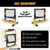 14000Lumen Led Work Lights With Stand 2 Head Portable Work Light On Stand Ip66 Waterproof Tripod Worklights For Outdoor Indo