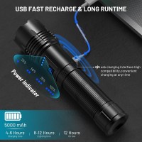 Alstu Flashlight High Lumens Rechargeable Led 990 000 Lumen Super Bright Flashlights Powerful Tactical Flashlights 7 Modes Wi