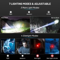 Alstu Flashlight High Lumens Rechargeable Led 990 000 Lumen Super Bright Flashlights Powerful Tactical Flashlights 7 Modes Wi