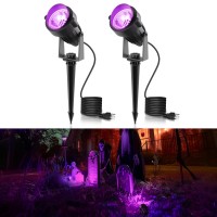 Lohas Landscape Purple Halloween Spot Lights Outdoor 10W Dusk To Dawn Sensor Led Spotlights For Yard Ip66 Waterproof Pathway O