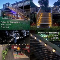 Maixi Solar Deck Lights Outdoor 8 Pcs Led Solar Fence Lights Waterproof Garden Decorative Solar Step Lights Led Solar Lights