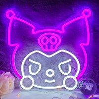 Anime Kuromi Neon Sign Cute Neon Signs For Wall Decor Usb Powered Purple Led Neon Signs For Wall Decoration Light Girls Room Bed