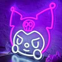 Anime Kuromi Neon Sign Cute Neon Signs For Wall Decor Usb Powered Purple Led Neon Signs For Wall Decoration Light Girls Room Bed