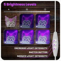 Anime Kuromi Neon Sign Cute Neon Signs For Wall Decor Usb Powered Purple Led Neon Signs For Wall Decoration Light Girls Room Bed