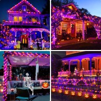 Knonew 100Ft 300Led Orange Purple Halloween Fairy Lights Plug Inorange Purple Halloween String Lights Outdoor Waterproof 8 Mo