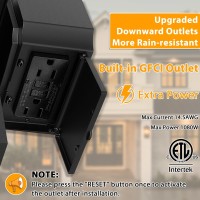 Apoto 2 Pack Outdoor Light With Gfci Outlet Black Dusk To Dawn Porch Lights Outdoor Wall Light Fixture With Outlet Aluminum Exte