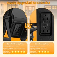 Apoto 2 Pack Outdoor Light With Gfci Outlet Black Dusk To Dawn Porch Lights Outdoor Wall Light Fixture With Outlet Aluminum Exte