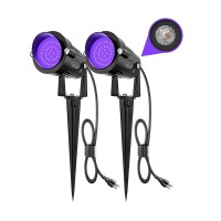 Zuckeo Halloween Outdoor Black Light Spotlight Led Blacklight 15W Dusk To Dawn Spot Lights Landscape Lighting With Us Plug For