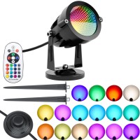 Songyyzxl Spot Lights Indoor 12W Up Lights Rgbw Uplighting Indoor 16 Color Changing Floor Led Spotlight Indoor For Home Tree Chr