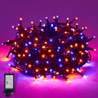 Flechllary Halloween 100 Led String Lights 39Ft String Lights With 8 Modestimer Function Purple And Orange Halloween Lights Pl