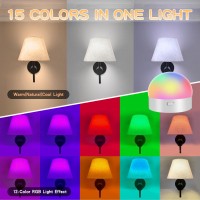 Battery Operated Wall Sconce Two Sets Of Rechargeable Wall Lights With Remote 3000K6000K 12Color Rgb Adjustable Effects